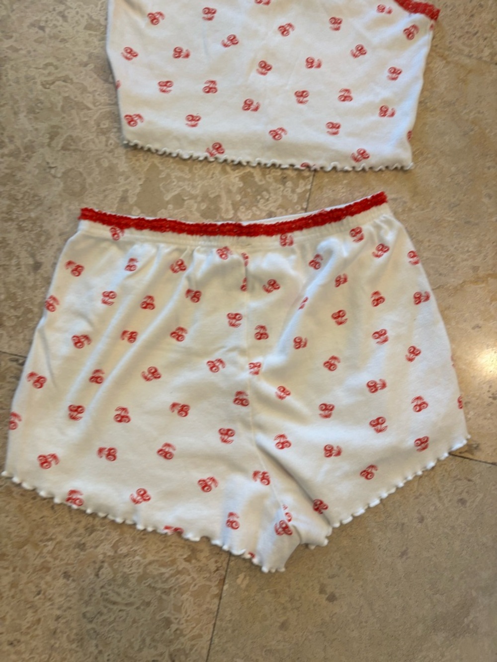 Women’s Red Cherry Print Tank & Short Sleep Set - Picture 3 of 7